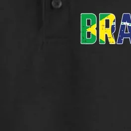 Brasil Flag Brazilian Soccer Fan Dry Zone Grid Performance Polo