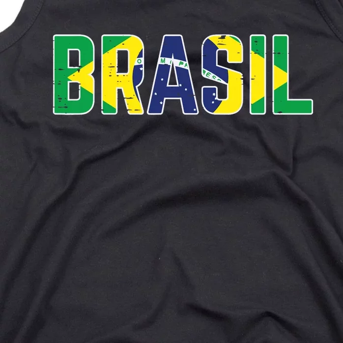 Brasil Flag Brazilian Soccer Fan Tank Top