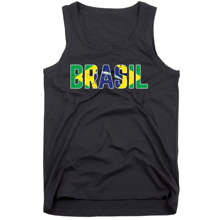 Brasil Flag Brazilian Soccer Fan Tank Top