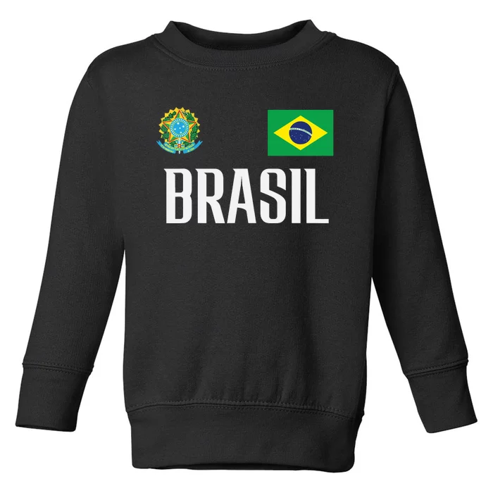 Brasil Flag Brazil Football Soccer Fan Toddler Sweatshirt