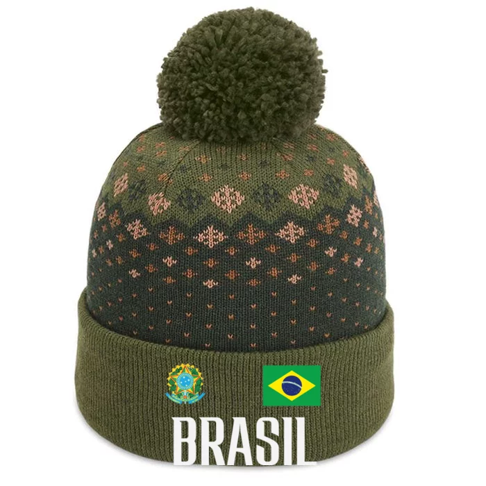 Brasil Flag Brazil Football Soccer Fan The Baniff Cuffed Pom Beanie