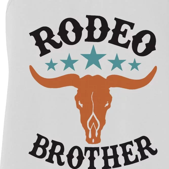 Brother First Birthday Cowboy Western Rodeo Party Matching Women's Racerback Tank