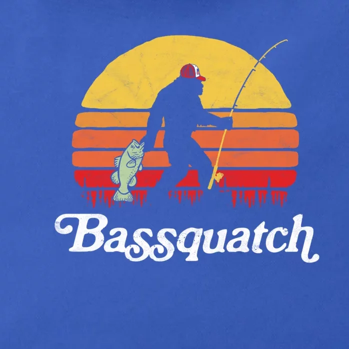 Bassquatch! Funny Bigfoot Fishing Outdoor Retro Cute Gift Zip Tote Bag