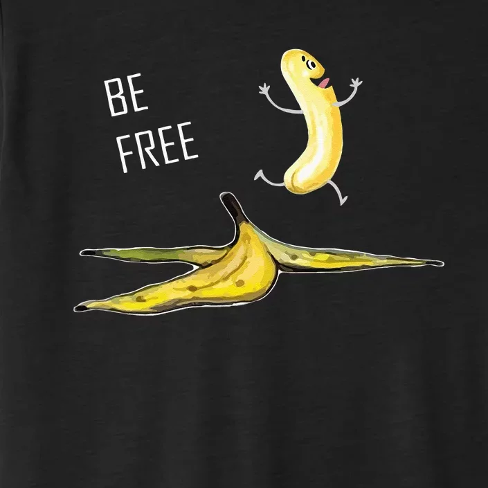 Be Free Banana Funny Banana Man Running Banana Stripping ChromaSoft Performance T-Shirt