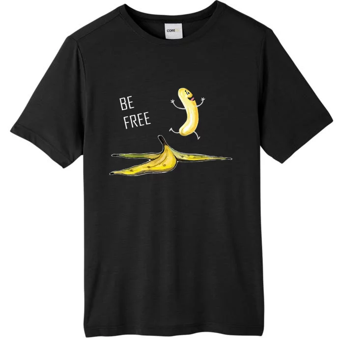 Be Free Banana Funny Banana Man Running Banana Stripping ChromaSoft Performance T-Shirt