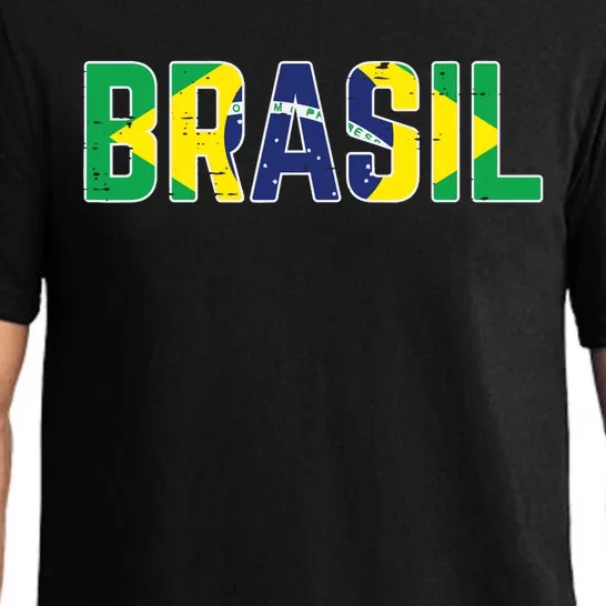 Brasil Flag Brazilian Soccer Fan Pajama Set