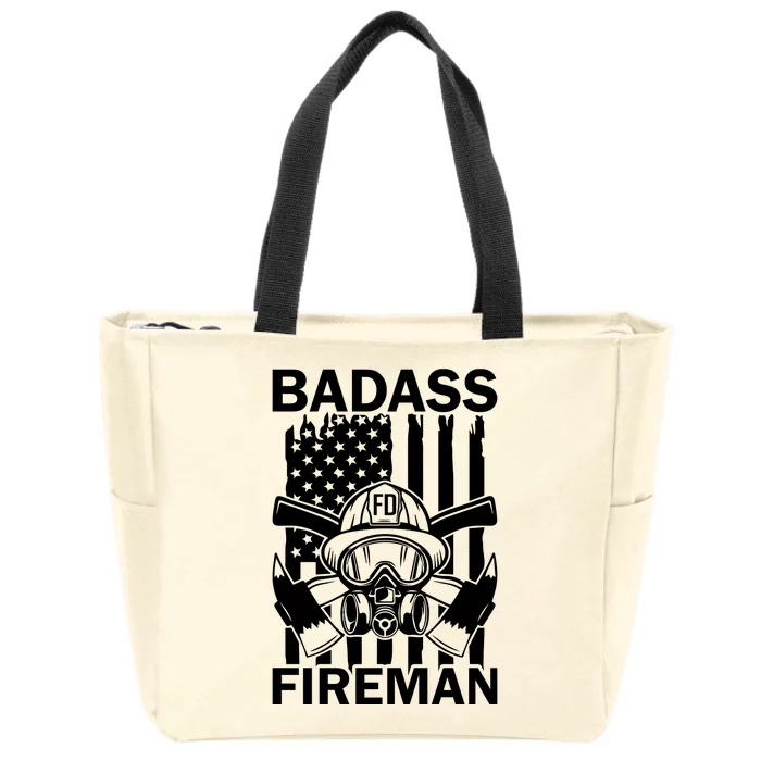 Badass Fireman Zip Tote Bag