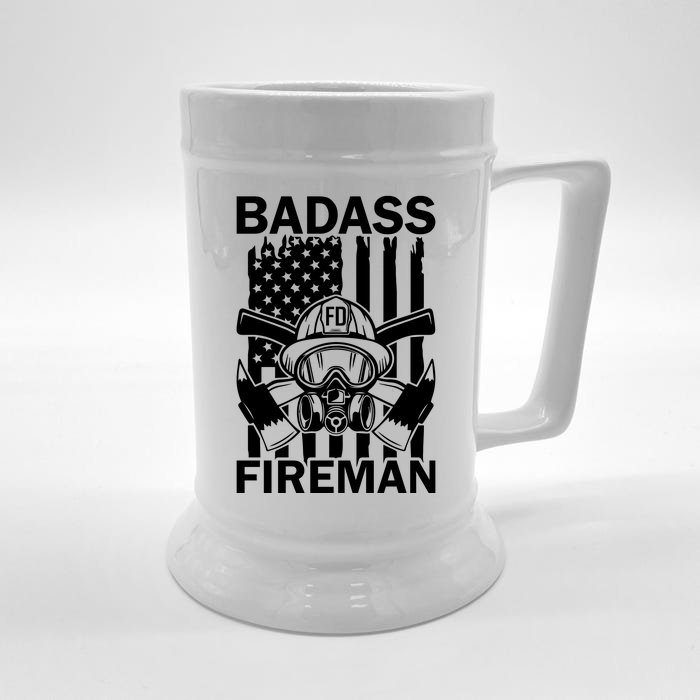 Badass Fireman Front & Back Beer Stein