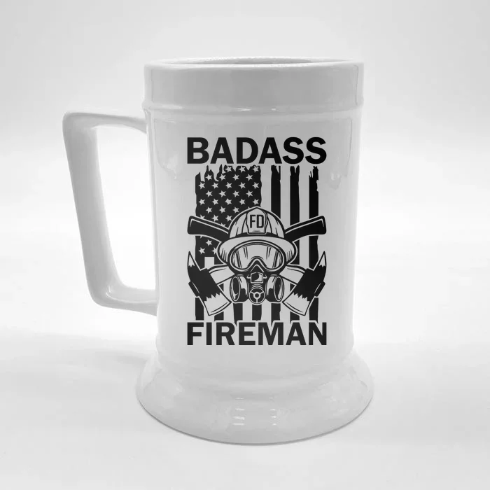 Badass Fireman Front & Back Beer Stein