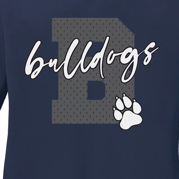 Bulldog Football Baseball Basketball Soccer Bulldogs Ladies Long Sleeve Shirt