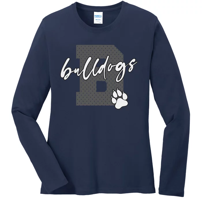 Bulldog Football Baseball Basketball Soccer Bulldogs Ladies Long Sleeve Shirt