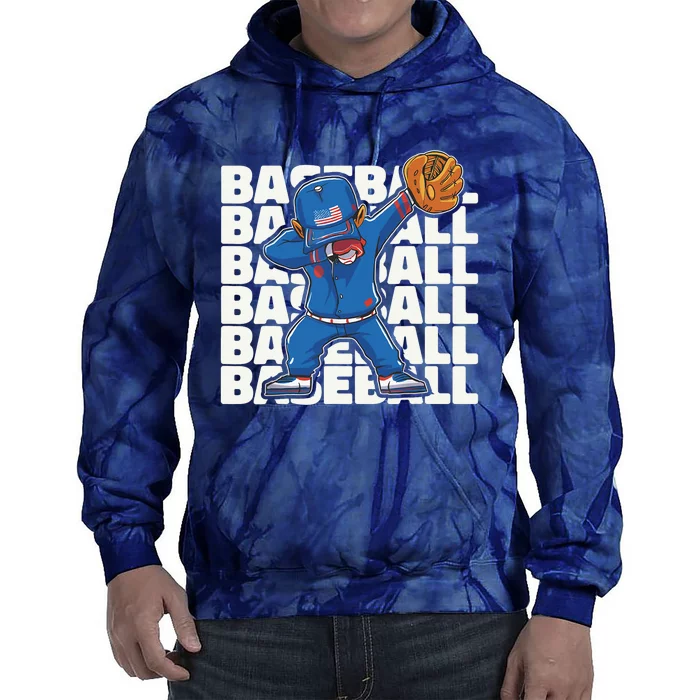 Baseball For Boy, Dabbing Baseball Player Tie Dye Hoodie