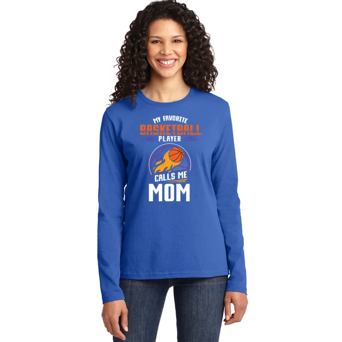 Basketball Fan Basketball Player Mom Mothers Day Basketball Cool Gift Ladies Long Sleeve Shirt