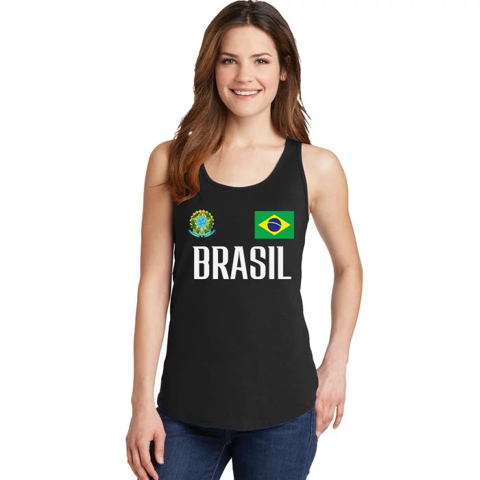 Brasil Flag Brazil Football Soccer Fan Ladies Essential Tank