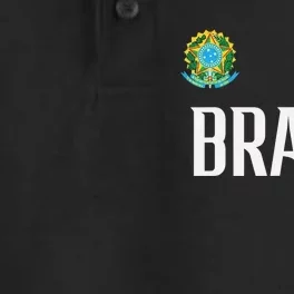 Brasil Flag Brazil Football Soccer Fan Dry Zone Grid Performance Polo