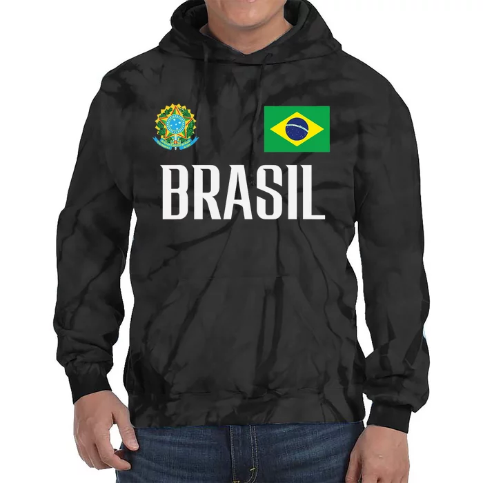 Brasil Flag Brazil Football Soccer Fan Tie Dye Hoodie