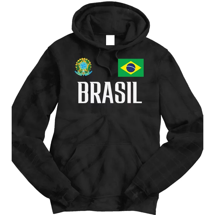 Brasil Flag Brazil Football Soccer Fan Tie Dye Hoodie