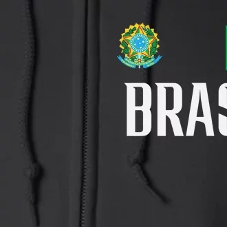 Brasil Flag Brazil Football Soccer Fan Full Zip Hoodie