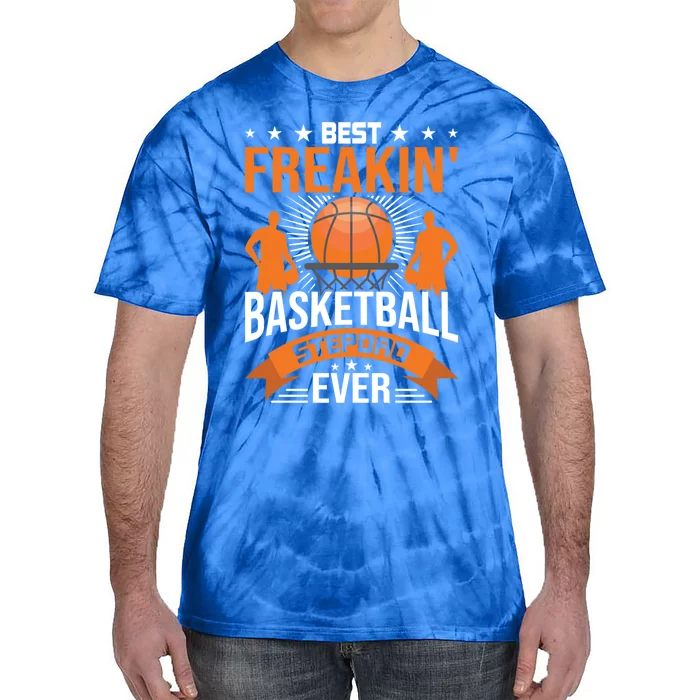 Best Freakin' Basketball Stepdad Ever Stepdad Cool Gift Tie-Dye T-Shirt