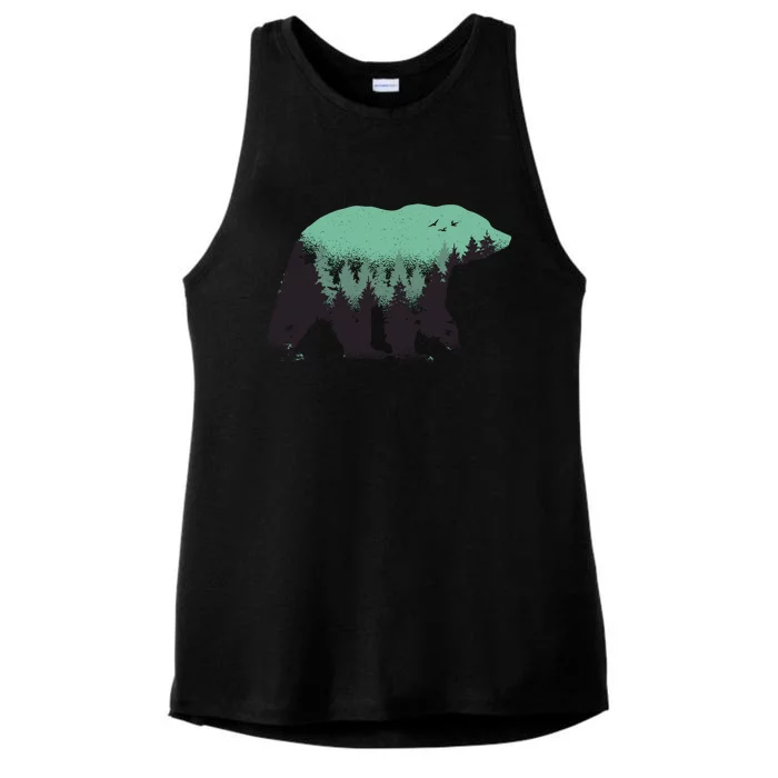 Bear Forest Ladies Tri-Blend Wicking Tank