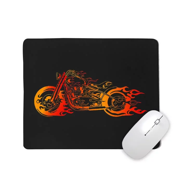 Bruning Fire Bobber Motorcycle Chopper Biker Motorbike Mousepad