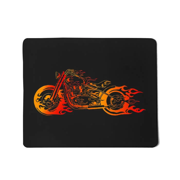 Bruning Fire Bobber Motorcycle Chopper Biker Motorbike Mousepad