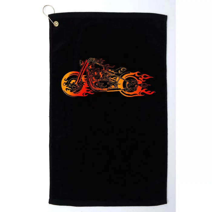 Bruning Fire Bobber Motorcycle Chopper Biker Motorbike Platinum Collection Golf Towel