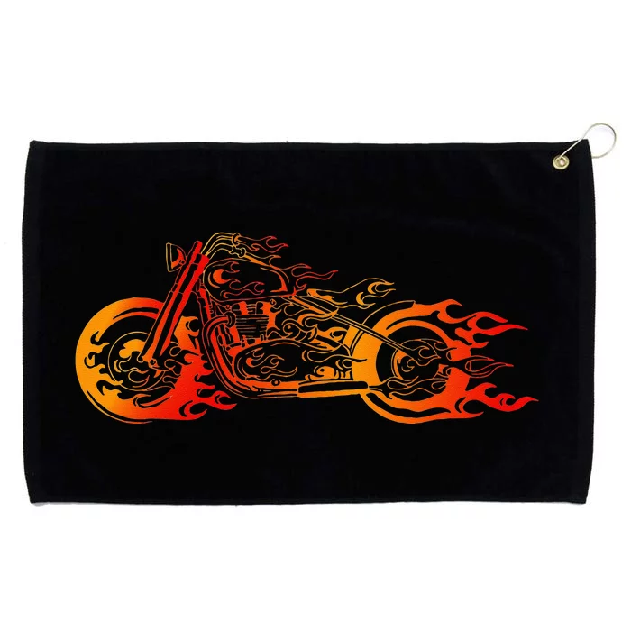 Bruning Fire Bobber Motorcycle Chopper Biker Motorbike Grommeted Golf Towel