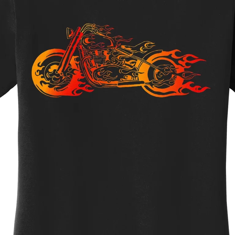 Bruning Fire Bobber Motorcycle Chopper Biker Motorbike Women's T-Shirt