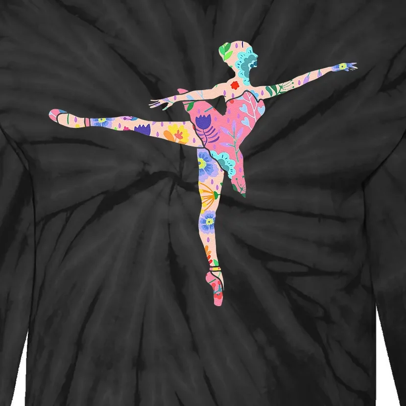 Ballerina Flower Ballet Dancer Danseur Danseuse Tie-Dye Long Sleeve Shirt