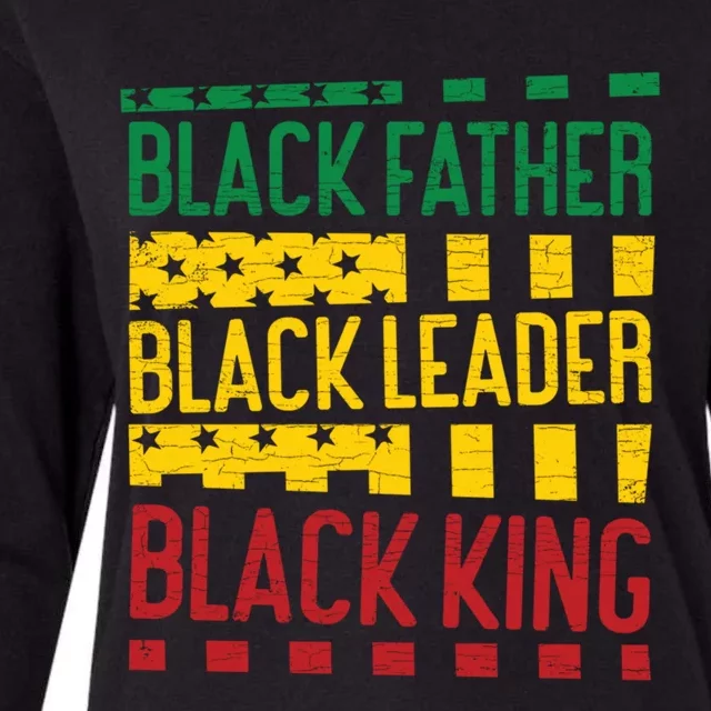 Black Father Black Leader Black King Dad Funny Gift Womens Cotton Relaxed Long Sleeve T-Shirt