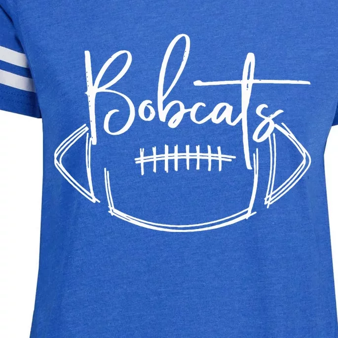 Bobcats Football Bobcat Pride School Spirit Sports Football Enza Ladies Jersey Football T-Shirt