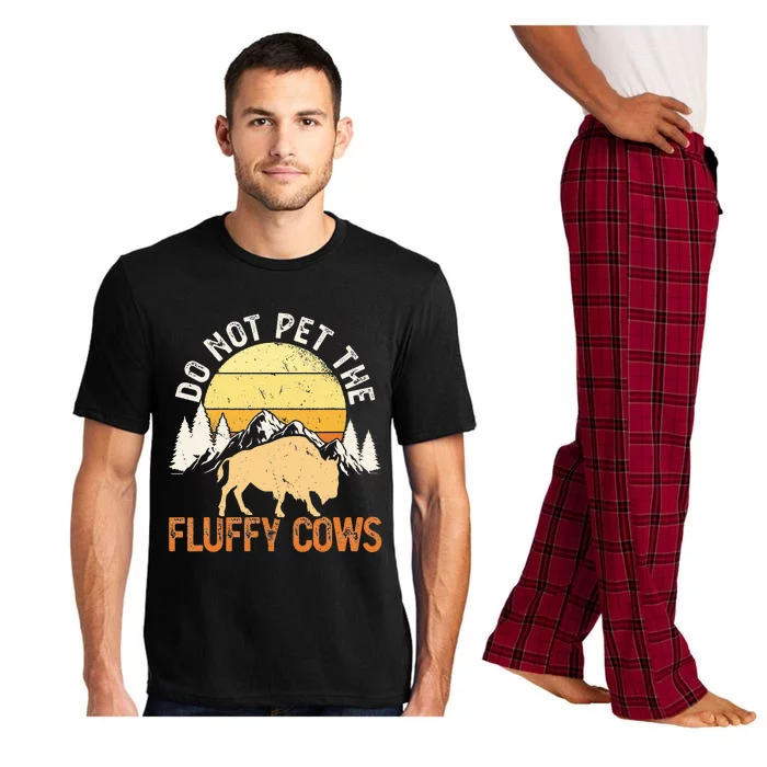 Buffalo Funny Bison Do Not Pet The Fluffy Cows Pajama Set