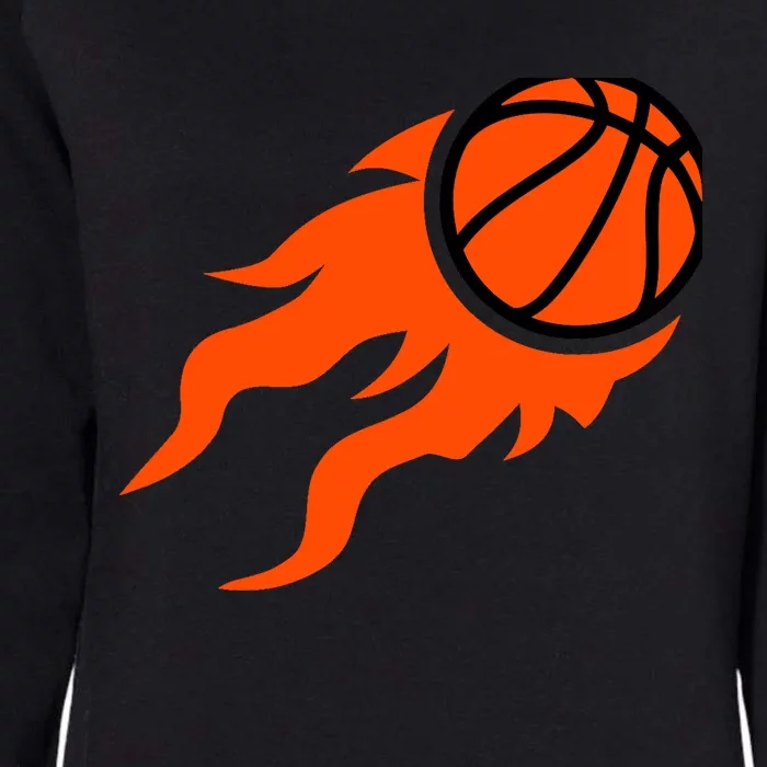 Basketball flames Womens California Wash Sweatshirt