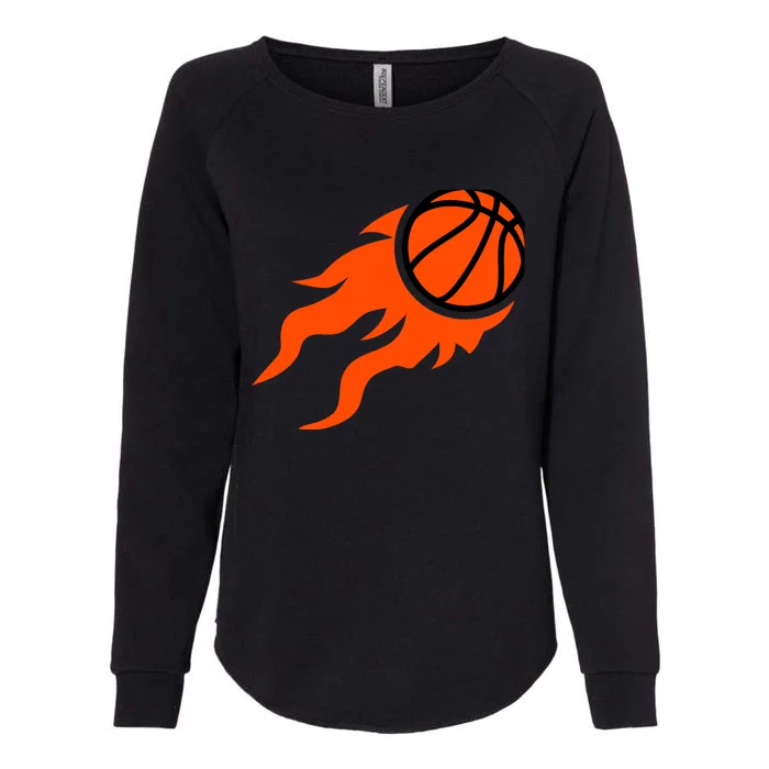 Basketball flames Womens California Wash Sweatshirt