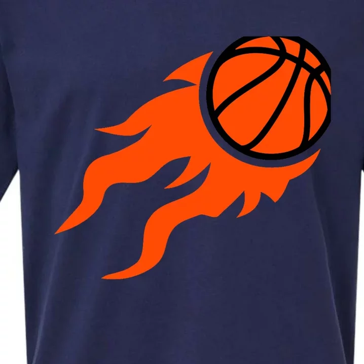 Basketball flames Sueded Cloud Jersey T-Shirt