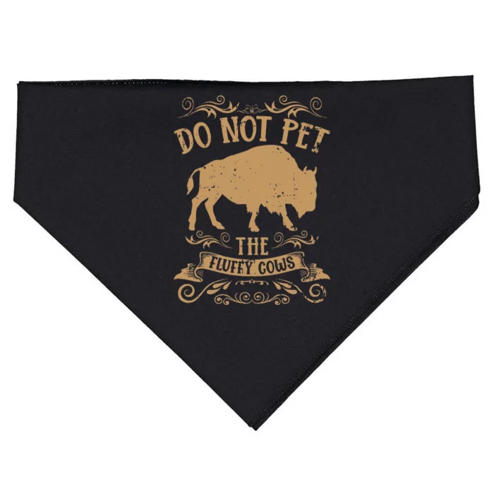 Buffalo Funny Bison Do Not Pet The Fluffy Cows USA-Made Doggie Bandana