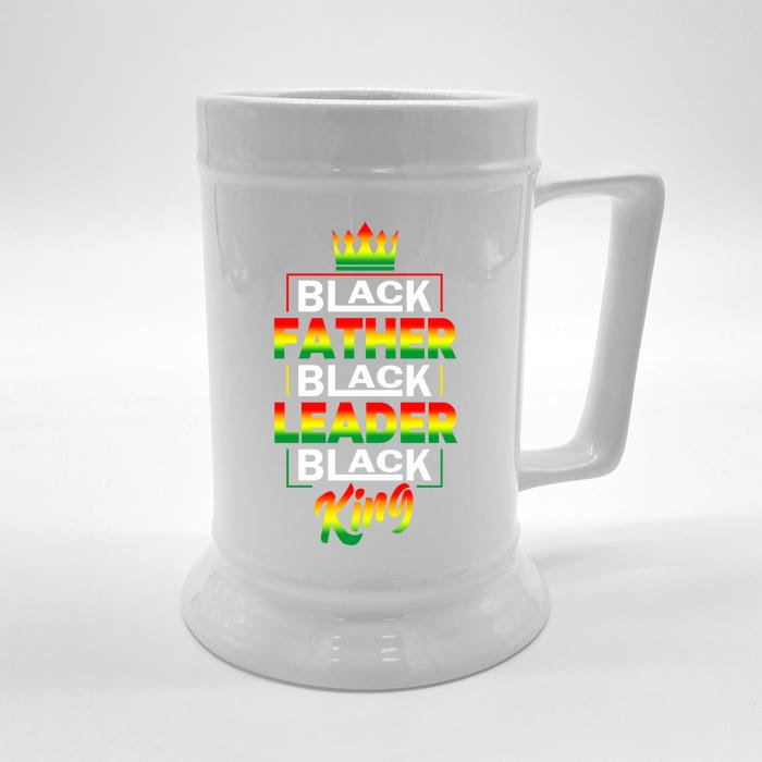 Black Father Black King African American Dad Juneteenth Funny Gift Front & Back Beer Stein