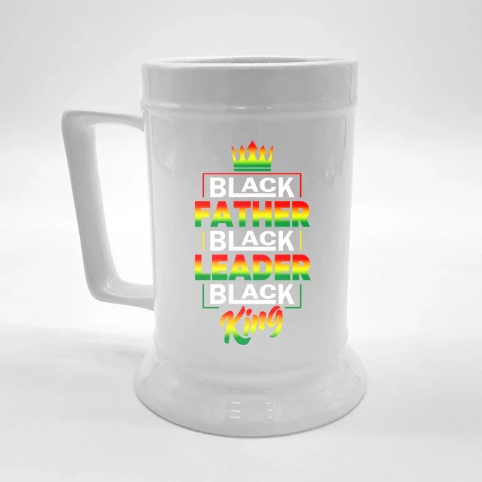 Black Father Black King African American Dad Juneteenth Funny Gift Front & Back Beer Stein