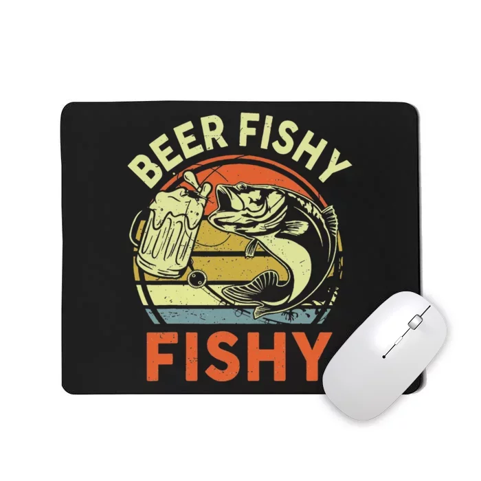 Bass Fishing Beer Fishy Reel Cool Dad Gift Funny Papa Mousepad