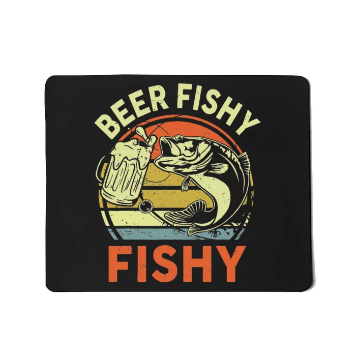 Bass Fishing Beer Fishy Reel Cool Dad Gift Funny Papa Mousepad