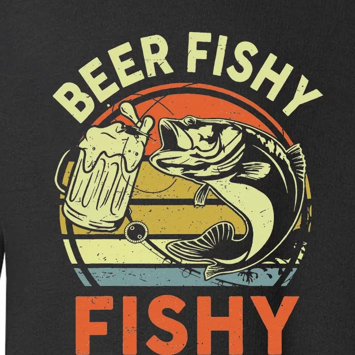 Bass Fishing Beer Fishy Reel Cool Dad Gift Funny Papa Toddler Sweatshirt