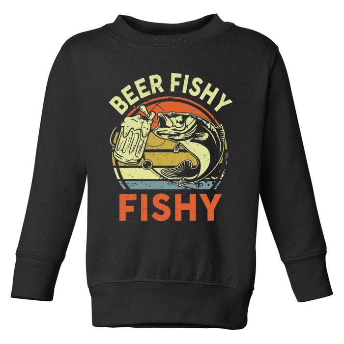 Bass Fishing Beer Fishy Reel Cool Dad Gift Funny Papa Toddler Sweatshirt