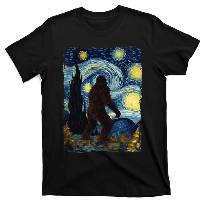 Bigfoot For  Bigfoot Starry Night Van Gogh T-Shirt