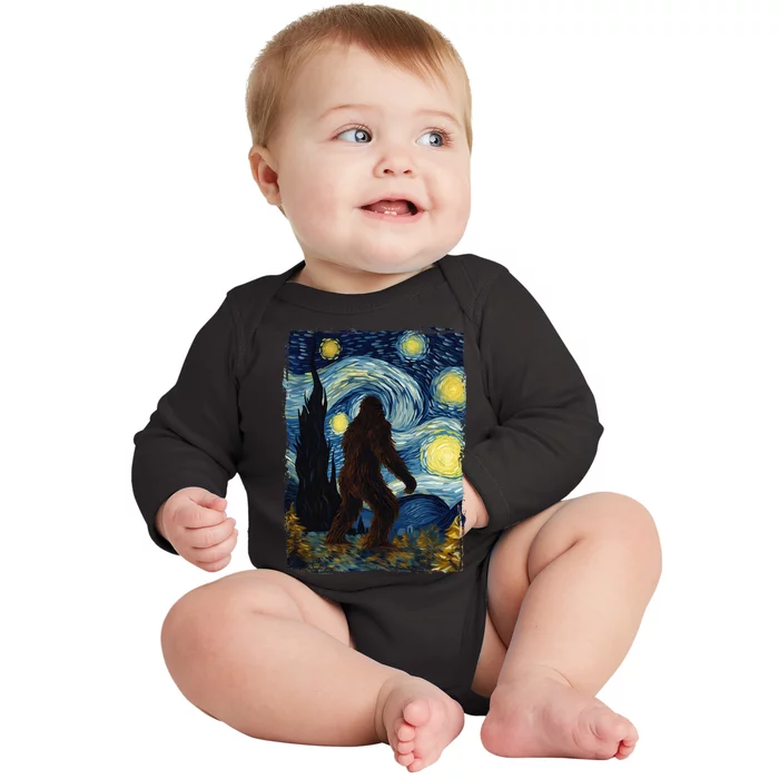 Bigfoot For  Bigfoot Starry Night Van Gogh Baby Long Sleeve Bodysuit