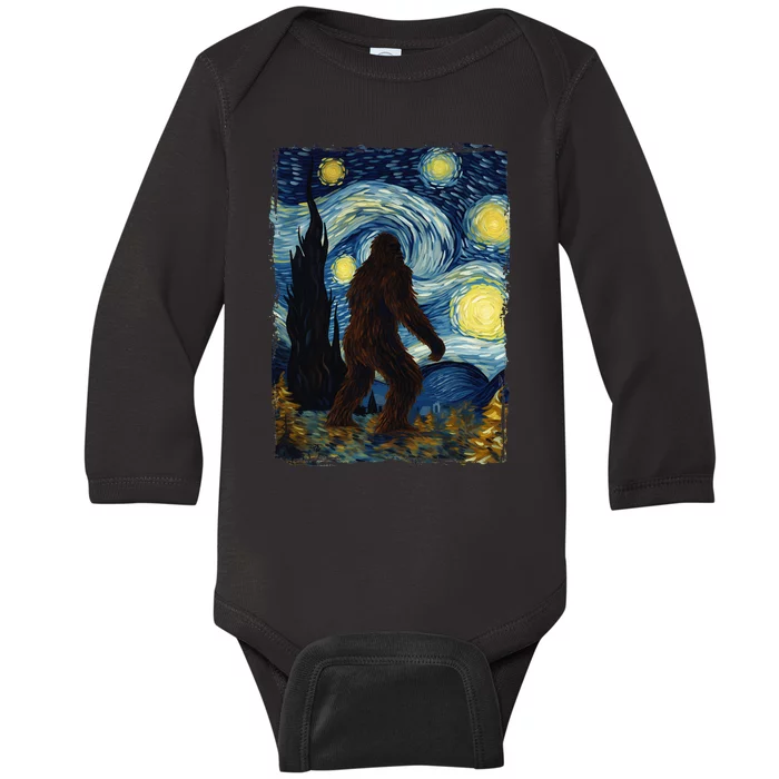 Bigfoot For  Bigfoot Starry Night Van Gogh Baby Long Sleeve Bodysuit