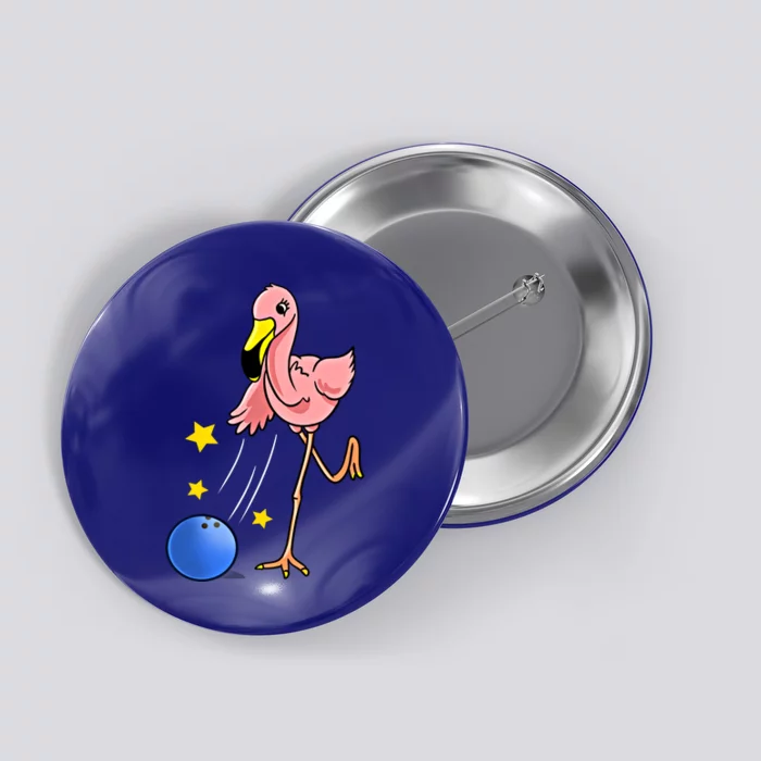 Bowling Flamingo Bowling Lover Gift Funny Gift Button