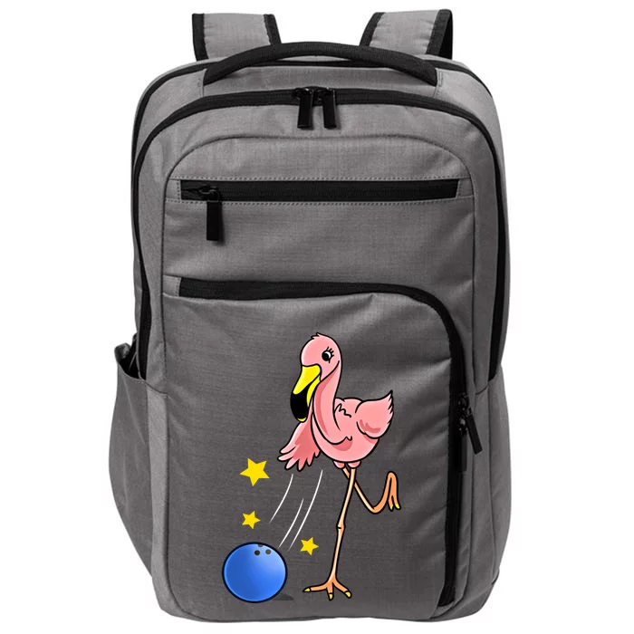 Bowling Flamingo Bowling Lover Gift Funny Gift Impact Tech Backpack