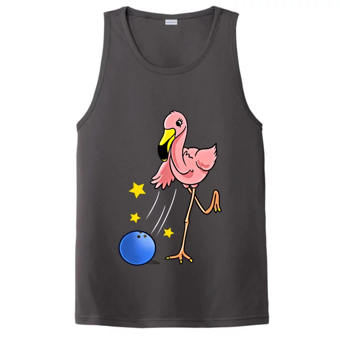 Bowling Flamingo Bowling Lover Gift Funny Gift Performance Tank