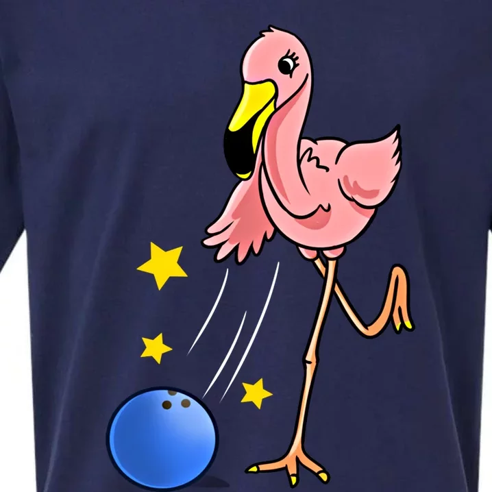 Bowling Flamingo Bowling Lover Gift Funny Gift Sueded Cloud Jersey T-Shirt